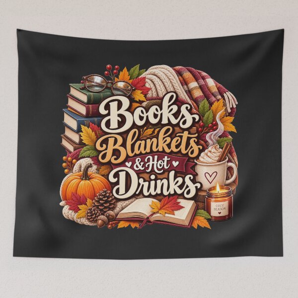 Item preview, Books Blankets & Hot Drinks – Cozy Autumn Book Lover Design designed and sold by astersgraphics.