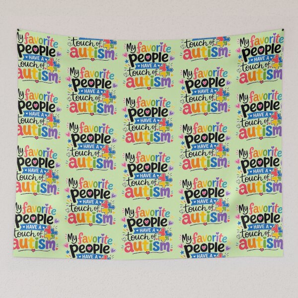 Item preview, My Favorite People Have a Touch of Autism – Colorful Autism Awareness Design designed and sold by TheStephanieRome.
