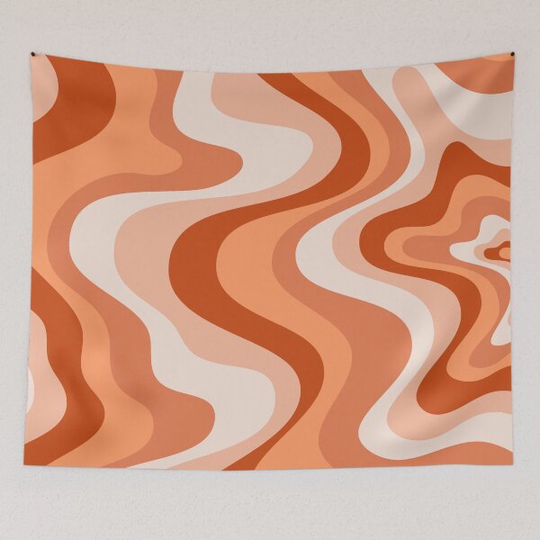 Item preview, Liquid Swirl Retro Abstract in oranges tones, Cream, and White designed and sold by Differenceee.