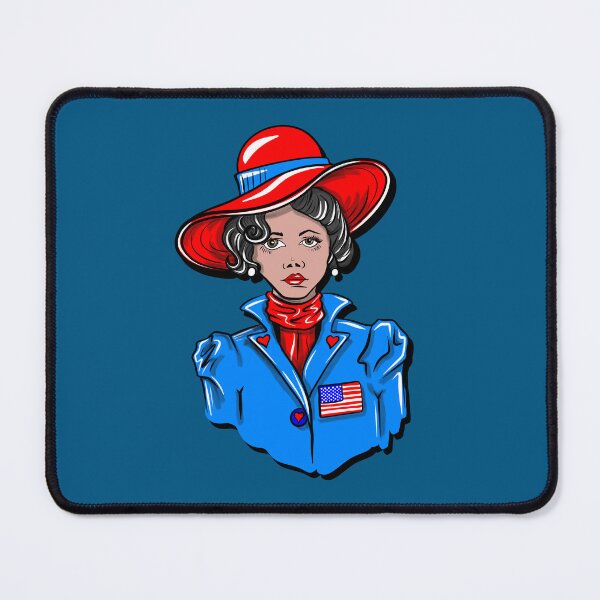Item preview, Patriotic Vintage Woman Red Hat Blue Jacket American Flag Art designed and sold by Urban Muse And Sultry Hues.