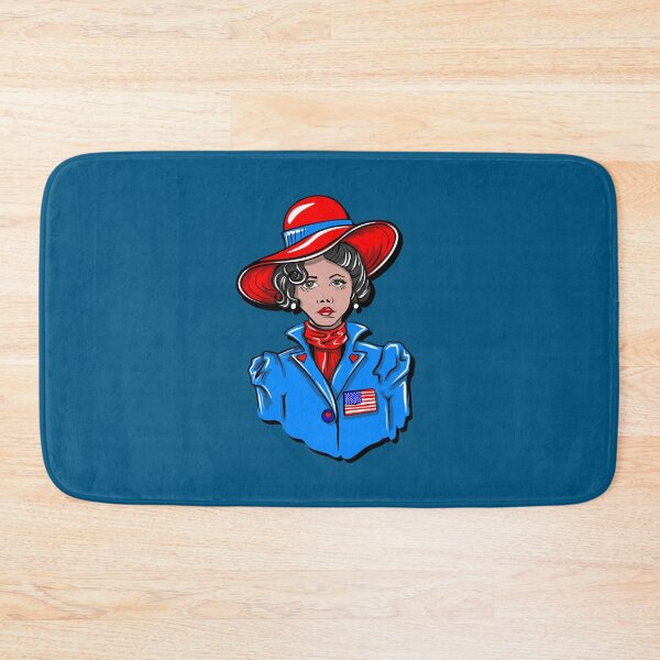 Item preview, Patriotic Vintage Woman Red Hat Blue Jacket American Flag Art designed and sold by Urban Muse And Sultry Hues.