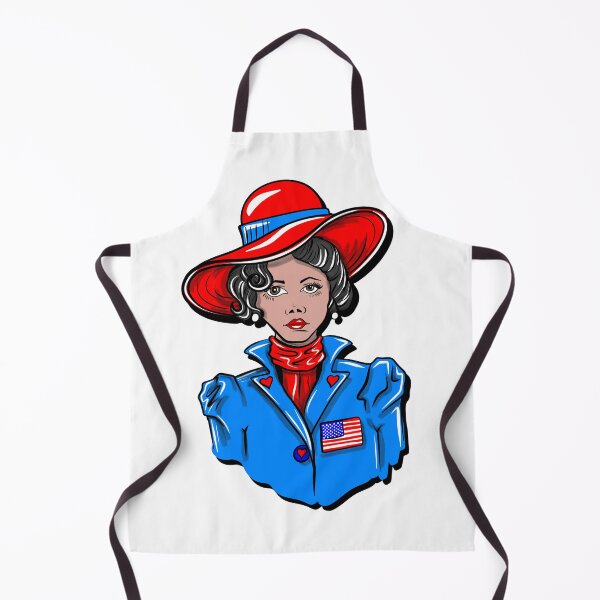 Item preview, Patriotic Vintage Woman Red Hat Blue Jacket American Flag Art designed and sold by Urban Muse And Sultry Hues.