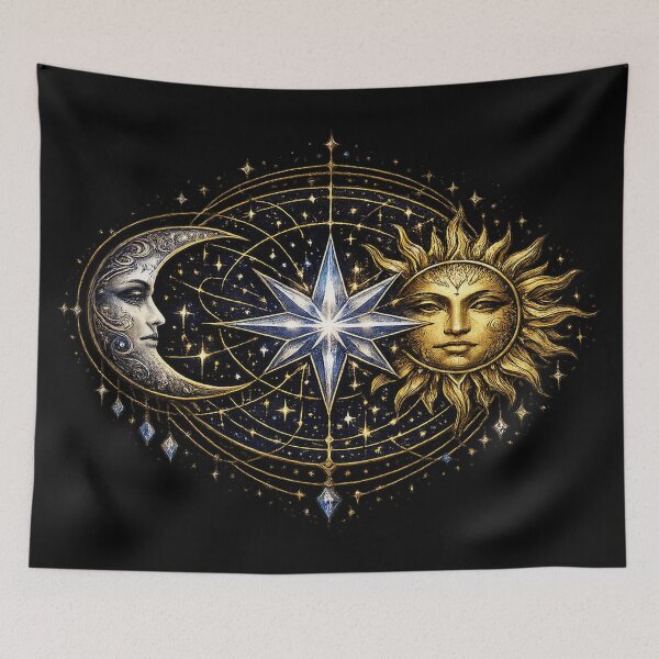 Item preview, Celestial Trinity – Moon Sun and Mystic Star designed and sold by TroviTutto.