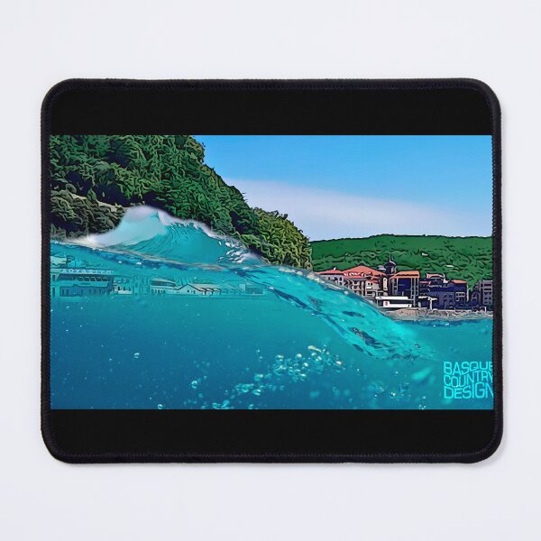 Item preview, Basque Coastal Village Through the Wave — Vivid Pop Art Seascape designed and sold by DONOSTIADESIGN.