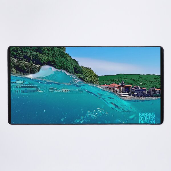 Item preview, Basque Coastal Village Through the Wave — Vivid Pop Art Seascape designed and sold by DONOSTIADESIGN.