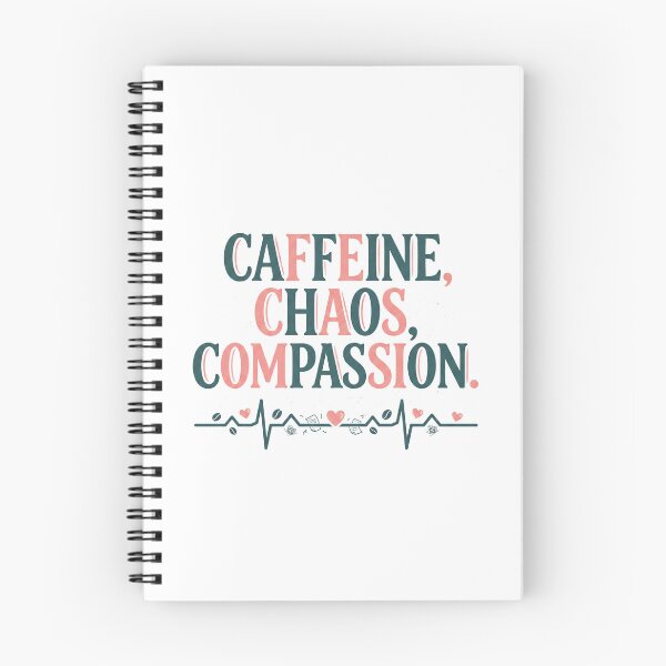 Item preview, Caffeine Chaos Compassion Coffee Lovers Nurse Heartbeat Design designed and sold by GroovyGoody.