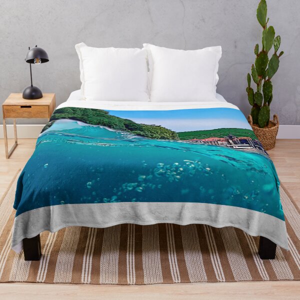 Item preview, Basque Coastal Village Through the Wave — Vivid Pop Art Seascape designed and sold by DONOSTIADESIGN.