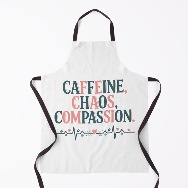 Item preview, Caffeine Chaos Compassion Coffee Lovers Nurse Heartbeat Design designed and sold by GroovyGoody.