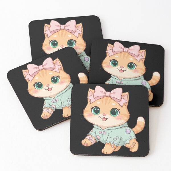Item preview, Pastel Zombie Kitten with Pink Bow designed and sold by Luna's World - Moody Vibes Studio.