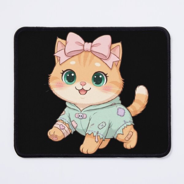 Item preview, Pastel Zombie Kitten with Pink Bow designed and sold by Moody Vibes Studio.