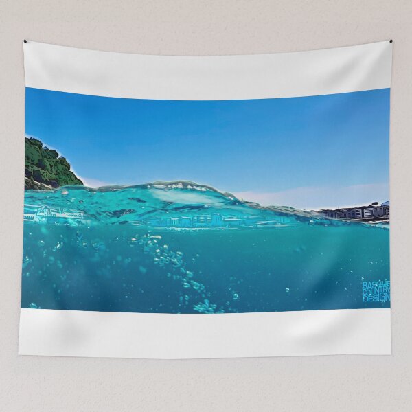 Item preview, La Concha Bay Wave — Underwater Pop Art Coastal View designed and sold by DONOSTIADESIGN.