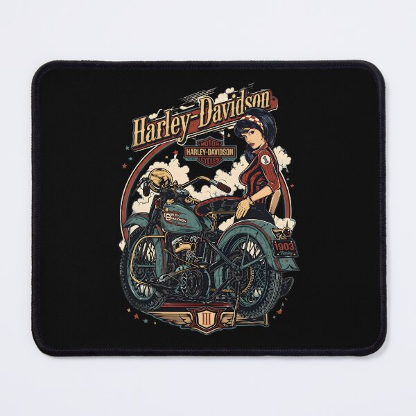 Item preview, Vintage Harley-Davidson Motorcycle with Pin-Up Girl Illustration designed and sold by interdesigner.