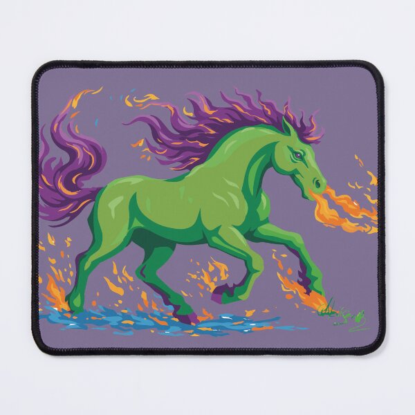 Item preview, Green Fire Horse, A stylized deeply green horse made of fire designed and sold by Mevissart.