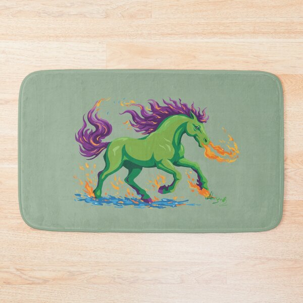 Item preview, Green Fire Horse, A stylized deeply green horse made of fire designed and sold by Mevissart.