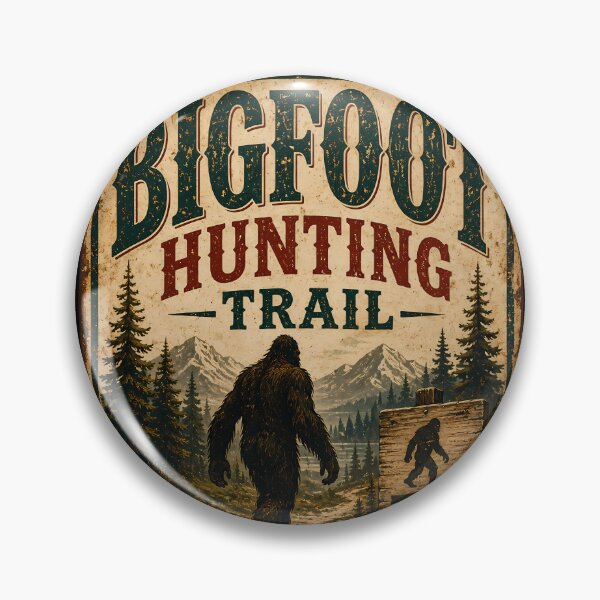 Item preview, BigFoot Hunting Retro Sign designed and sold by MarkColeImaging.