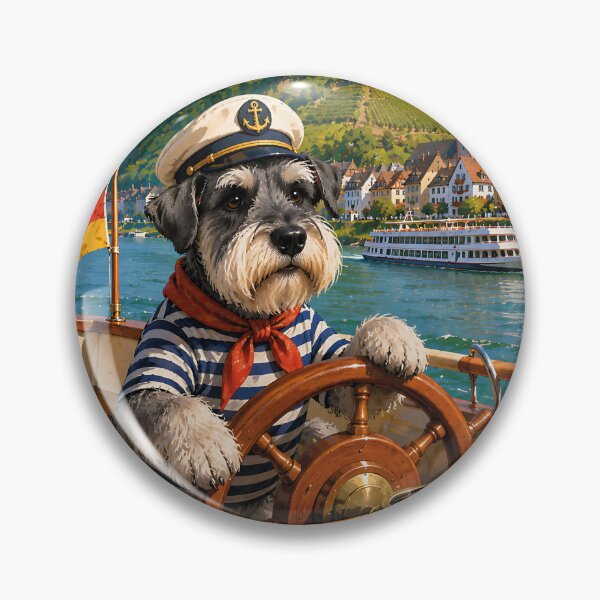 Item preview, Schnauzer sailing on the Rhine River. designed and sold by Nomad-Paws.