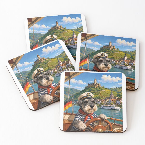 Item preview, Schnauzer sailing on the Rhine River. designed and sold by Nomad-Paws.
