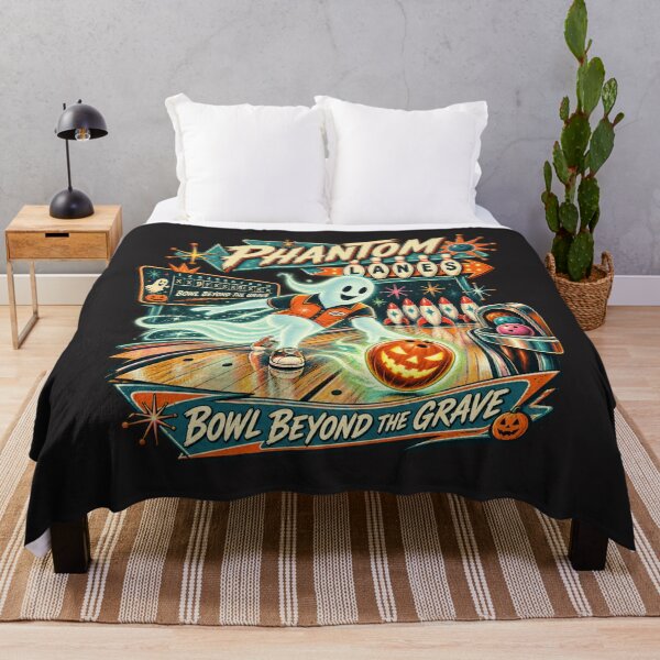 Item preview, Phantom Lanes Ghost Bowling Retro Halloween designed and sold by Normandy Road Heritage™ - Vintage Garage Art.