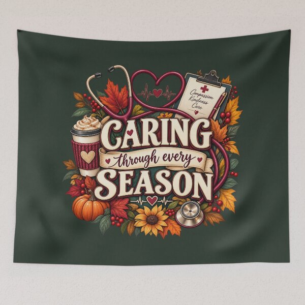 Item preview, Caring Through Every Season – Autumn Nurse Healthcare Design designed and sold by astersgraphics.