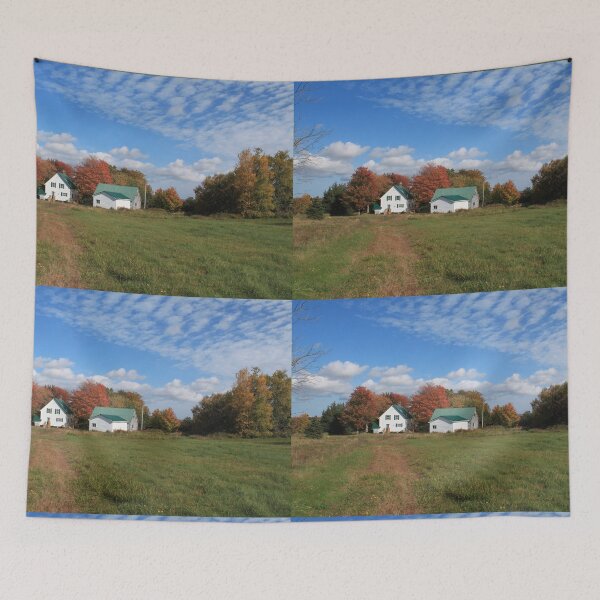 Item preview, farmhouse under blue sky, wild in the country  designed and sold by naturematters.