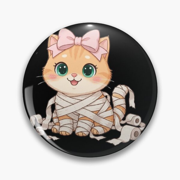 Item preview, Cute Mummy Cat With Pink Bow designed and sold by Moody Vibes Studio.