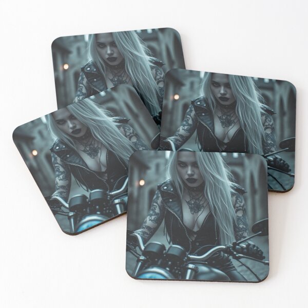 Item preview, Dark Goth Vampire Biker Girl designed and sold by TheDarkWardrobe.