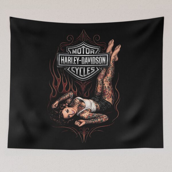 Item preview, Tattooed Pin-Up Girl with Harley-Davidson designed and sold by interdesigner.