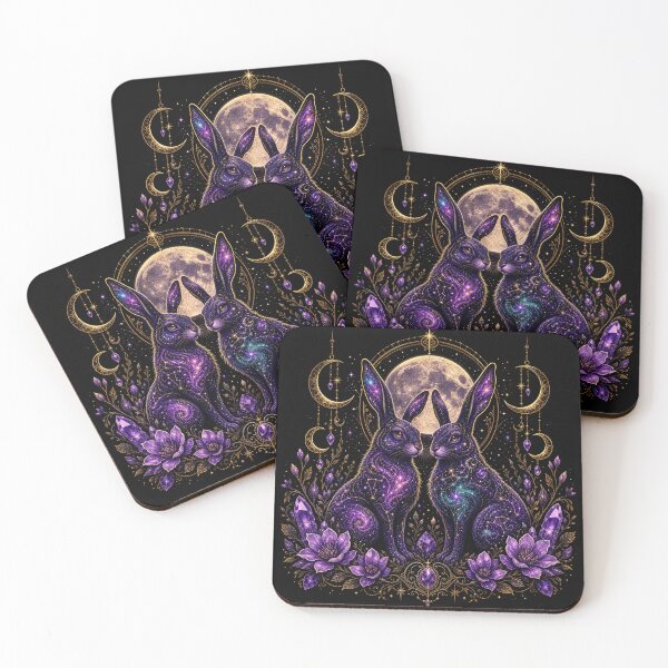 Item preview, Cosmic Hares of the Full Moon – Celestial Magic Art  designed and sold by CosmicFlora Studio.