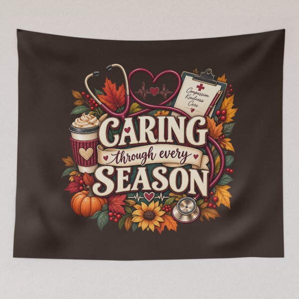 Item preview, Caring Through Every Season – Autumn Nurse Healthcare Design designed and sold by astersgraphics.