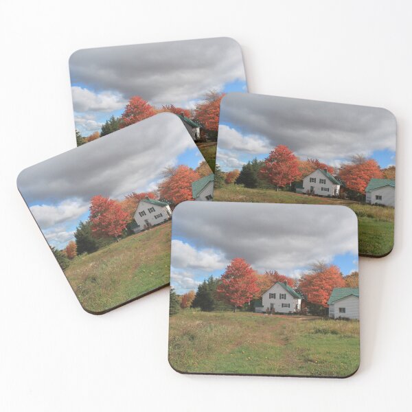 Item preview, Country home and barns in the fall colorful trees designed and sold by naturematters.