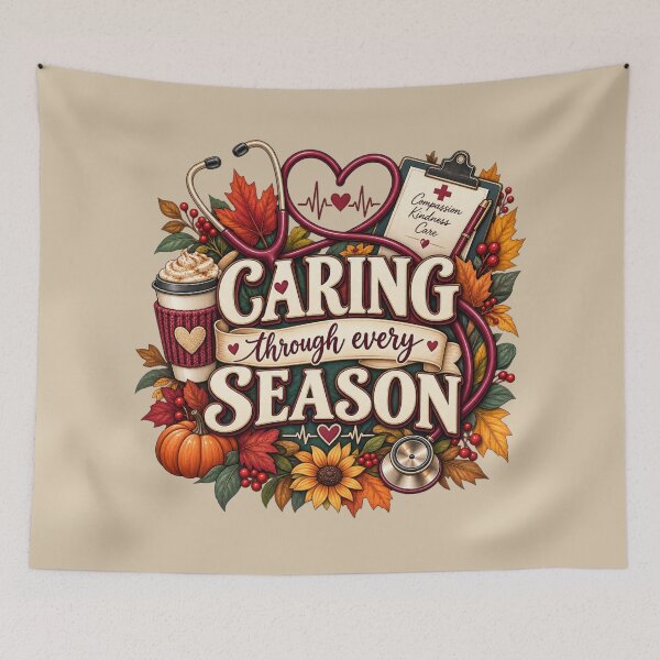 Item preview, Caring Through Every Season – Autumn Nurse Healthcare Design designed and sold by astersgraphics.