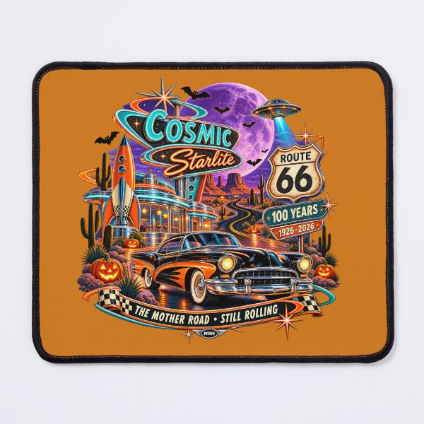 Item preview, Cosmic Starlite Route 66 Halloween Retro designed and sold by Normandy Road Heritage™ - Vintage Garage Art.