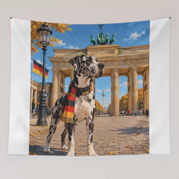 Item preview, Great Dane in front of the Brandenburg Gate. designed and sold by Nomad-Paws.