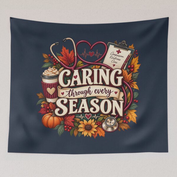 Item preview, Caring Through Every Season – Autumn Nurse Healthcare Design designed and sold by astersgraphics.