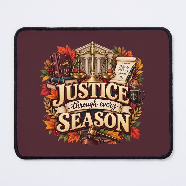 Item preview, Justice Through Every Season – Autumn Lawyer Legal Design designed and sold by astersgraphics.