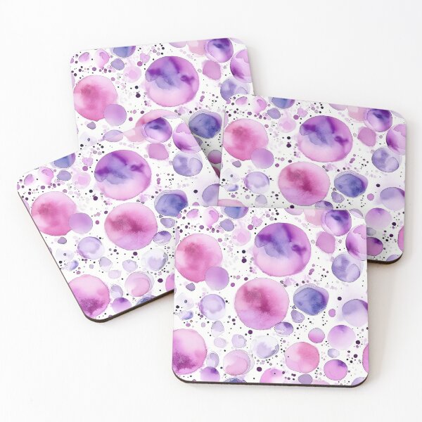 Item preview, Pink and Purple Watercolor Polka Dots Preppy Aesthetic Pattern designed and sold by Nine Lives Studio.