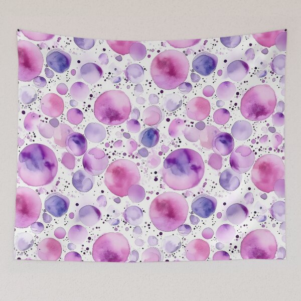 Item preview, Pink and Purple Watercolor Polka Dots Preppy Aesthetic Pattern designed and sold by Yoruhara.