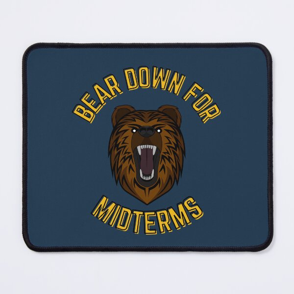 Item preview, Bear Down for Midterms Funny College Bear (Navy Blue) designed and sold by bramosny.