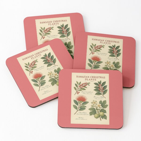Item preview, Hawaiian Christmas Botanicals — Vintage Botanical Poster designed and sold by Novel Works Studio.