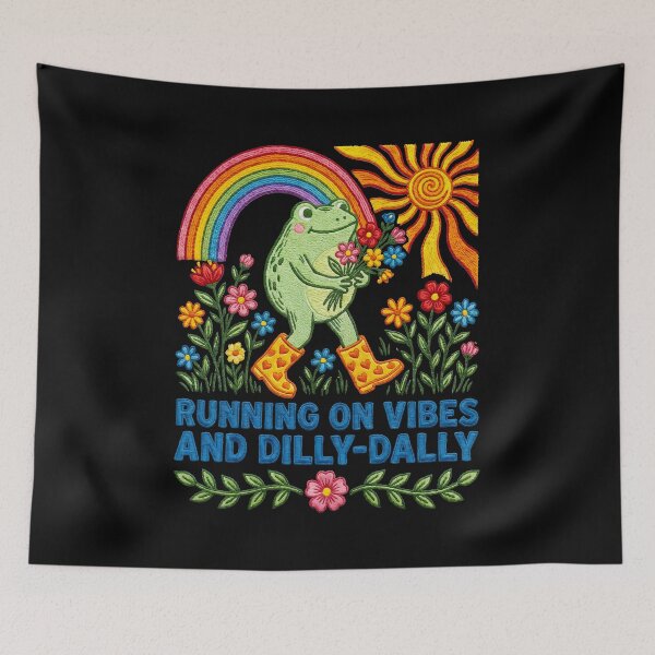 Item preview, Running On Vibes Frog designed and sold by TeeARTHY.