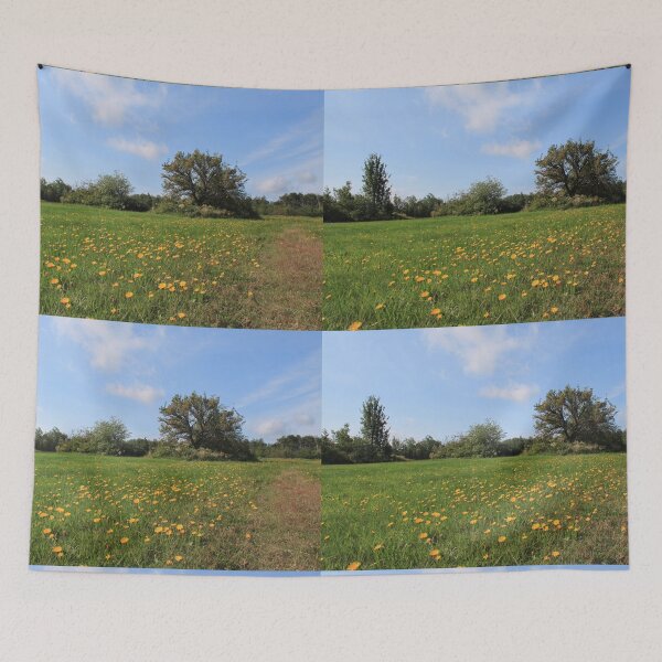 Item preview,  Fields, wildflower meadow  under blue sky, wild in the country  designed and sold by naturematters.