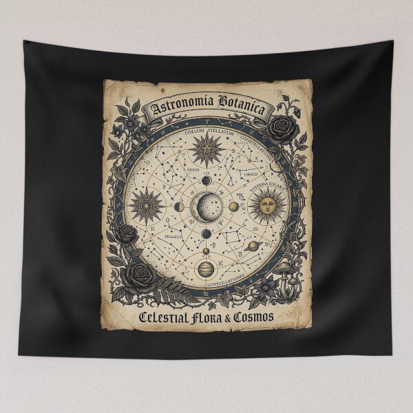Item preview, Dark Academia Botanical Celestial Map Vintage Science Illustration designed and sold by BestCoolStuff.