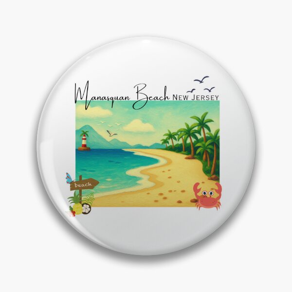 Item preview, Manasquan Beach New Jersey Vintage Painted Coastal Art | Beach Vacation Souvenir designed and sold by DonnaRaine.