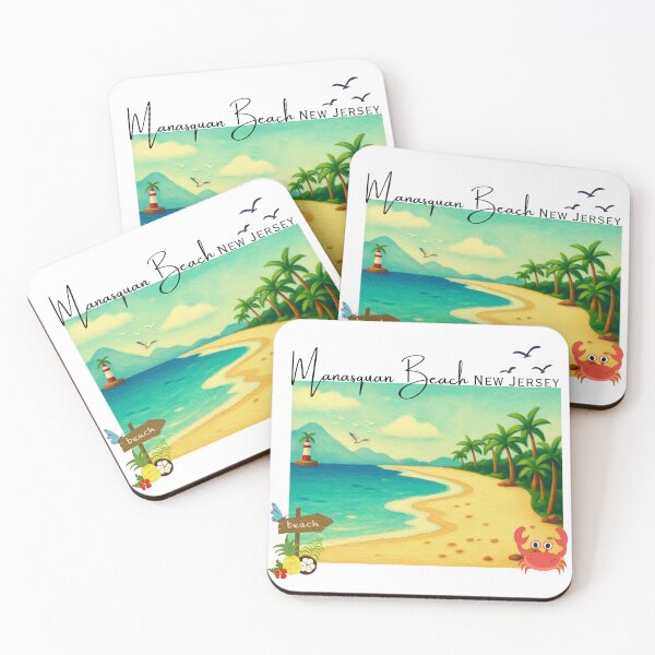 Item preview, Manasquan Beach New Jersey Vintage Painted Coastal Art | Beach Vacation Souvenir designed and sold by DonnaRaine.