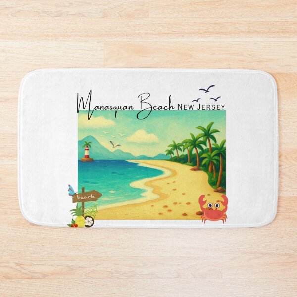 Item preview, Manasquan Beach New Jersey Vintage Painted Coastal Art | Beach Vacation Souvenir designed and sold by DonnaRaine.