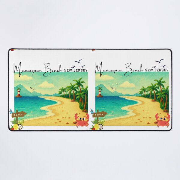 Item preview, Manasquan Beach New Jersey Vintage Painted Coastal Art | Beach Vacation Souvenir designed and sold by DonnaRaine.