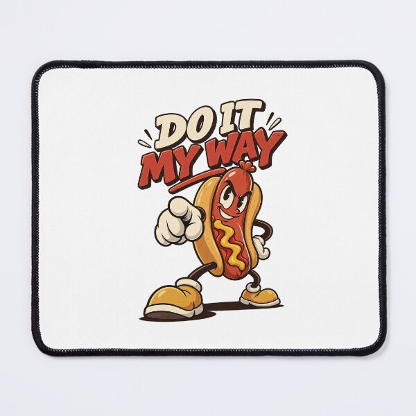 Item preview, Rebellious Hot Dog Mascot Striding Forward designed and sold by HoopeStylee.
