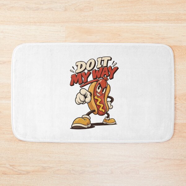 Item preview, Rebellious Hot Dog Mascot Striding Forward designed and sold by HoopeStylee.