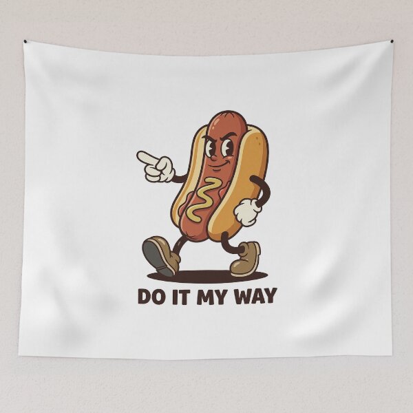Item preview, Cocky Sausage Character Pointing Assertively designed and sold by HoopeStylee.