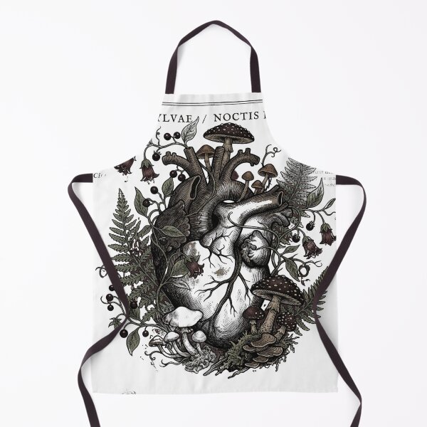 Item preview, Anatomical Heart Botanical Mushrooms Dark Academia Vintage Etching designed and sold by BestCoolStuff.